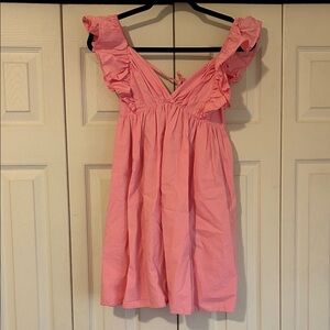 Pink Ruffle Strap Dress